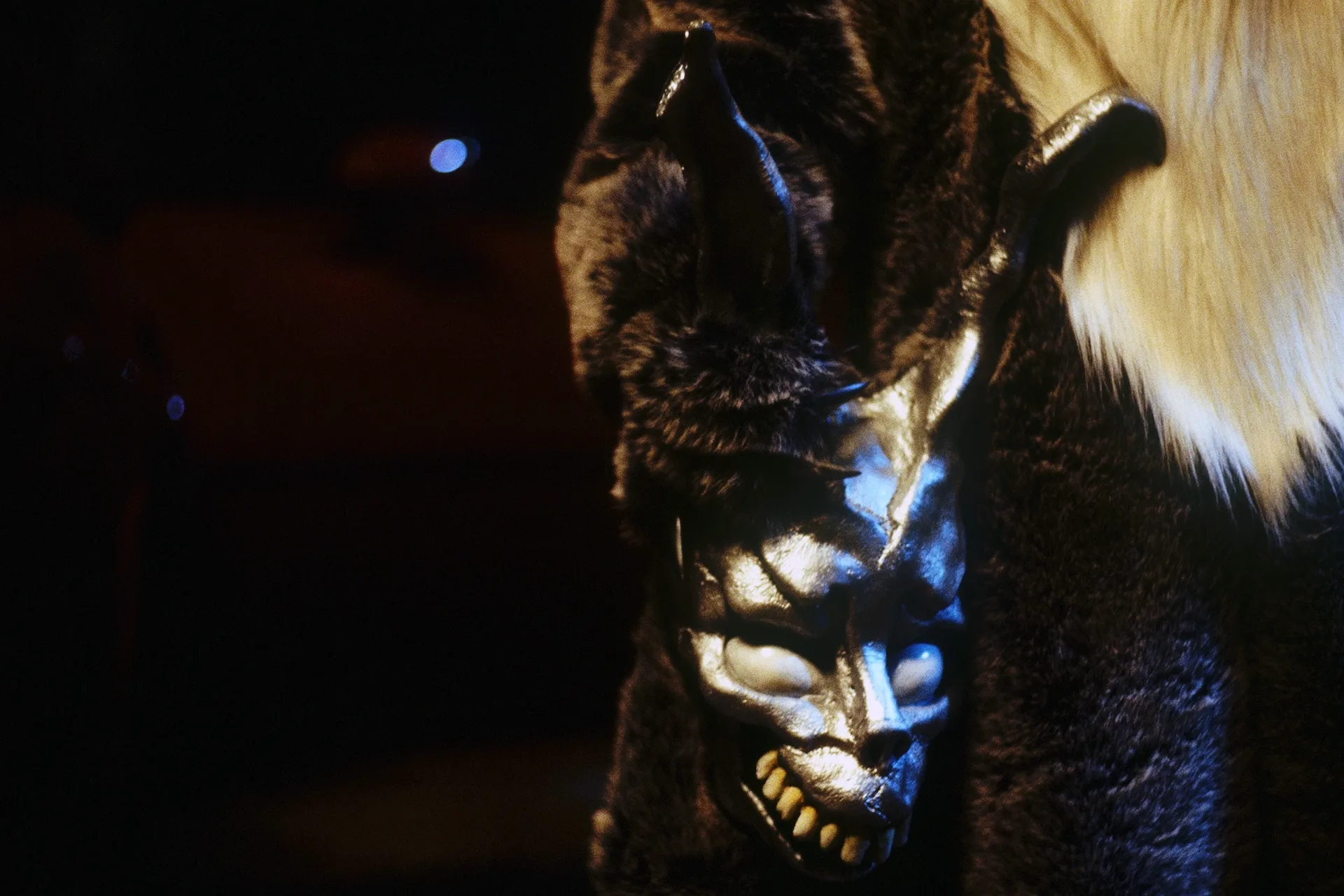 Close-up of Frank, the menacing rabbit played by James Duval, in Donnie Darko (2001)