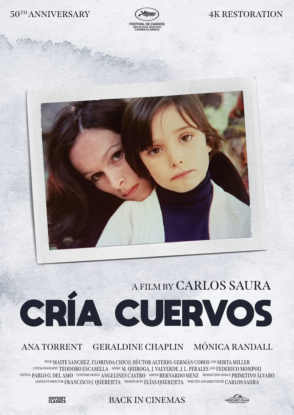 Cría Cuervos (1976) poster — 4K restoration, a film by Carlos Saura, Odyssey Classics